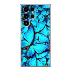 Силиконовый бампер с картинкой животных для Samsung Galaxy S24 Ultra (Крылья бабочек)