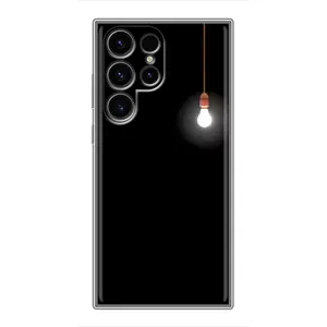 Чехол с картинками на черном фоне для Samsung Galaxy S24 Ultra (Лампочка)