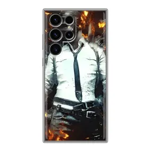 Силиконовый чехол с картинкой "Герой Pubg" на Samsung Galaxy S24 Ultra (Man Пубг)