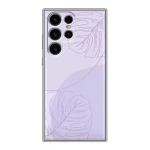 Чехол цветочный дизайн для Samsung Galaxy S24 Ultra (Монстера фиолетовая)