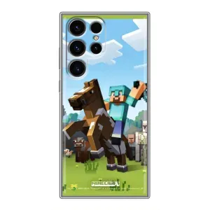 Чехлы для Samsung Galaxy S24 Ultra (Персонажи Майн Крафт) (На коне)