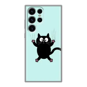Силиконовый чехол с котиком для Samsung Galaxy S24 Ultra (Падающий кот)
