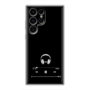 Чехол с картинками на черном фоне для Samsung Galaxy S24 Ultra (Плеер)