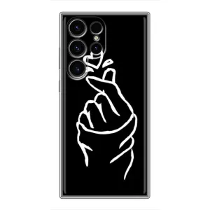 Чехлы (Знак сердечка) на Samsung Galaxy S24 Ultra (Сердце на черном)