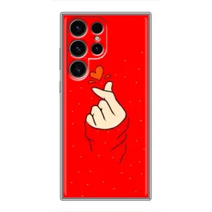 Чехлы (Знак сердечка) на Samsung Galaxy S24 Ultra (Сердце на красном)