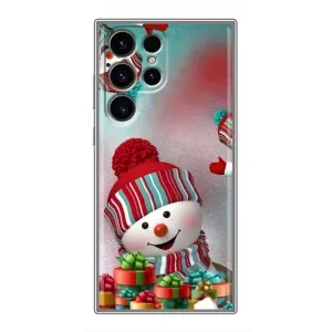 Чехлы на Новый Год Samsung Galaxy S24 Ultra (Снеговик в шапке)