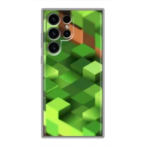 Чехлы для Samsung Galaxy S24 Ultra (Персонажи Майн Крафт) (Текстура)