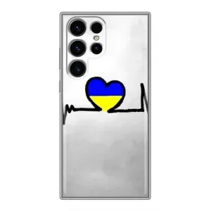 Силиконовый Чехол на Samsung Galaxy S24 Ultra (Я-Украина) (Украинская кардиограмма)