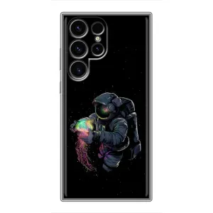 Силиконовый Чехол с принтом "Космонавты" на Samsung Galaxy S24 Ultra (В руках земля)