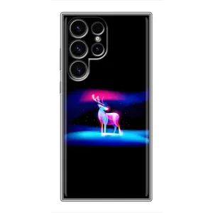 Силиконовый бампер с картинкой животных для Samsung Galaxy S24 Ultra (Яркий олень)