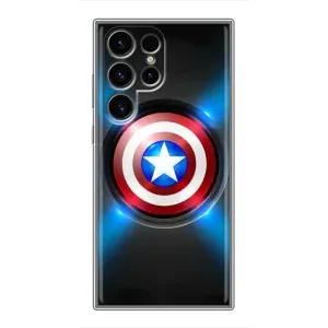 Чехол с Щитом Капитана Америки на Samsung Galaxy S24 Ultra (Яркий Щит Капитана)