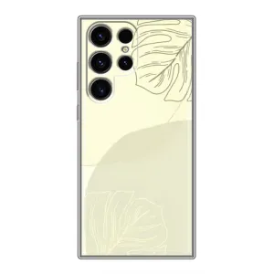 Чехол цветочный дизайн для Samsung Galaxy S24 Ultra (Зелёный фон)