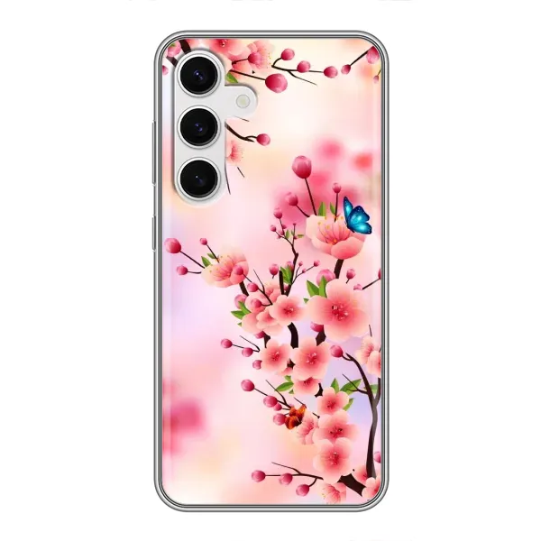 Чехол с рисунком «Бабочки на сакуре» для Samsung Galaxy S24 Чехол с рисунком «Бабочки на сакуре» для Samsung Galaxy S24