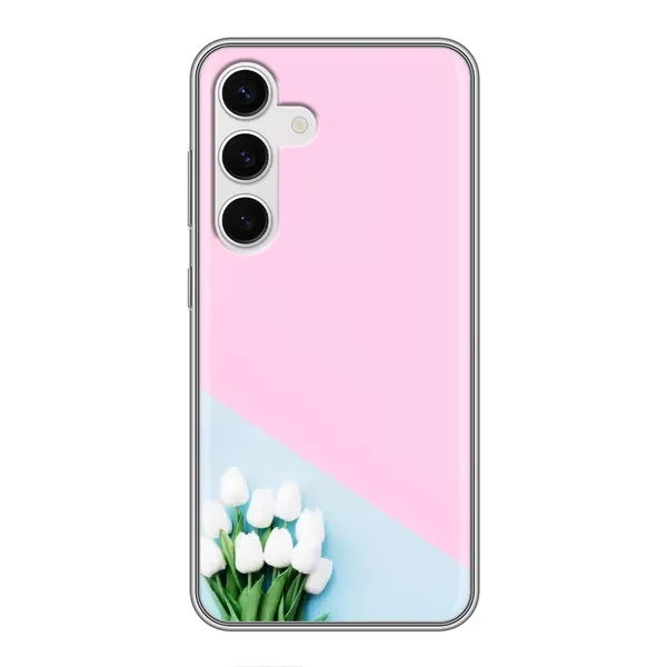 Чехол с рисунком «Белые тюльпаны» для Samsung Galaxy S24 Чехол с рисунком «Белые тюльпаны» для Samsung Galaxy S24