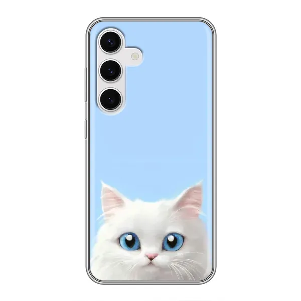 Чехол с рисунком «Белый кот» для Samsung Galaxy S24 Чехол с рисунком «Белый кот» для Samsung Galaxy S24