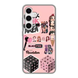 Чехлы с картинкой для Samsung Galaxy S24 (BLACK PINK коллаж)