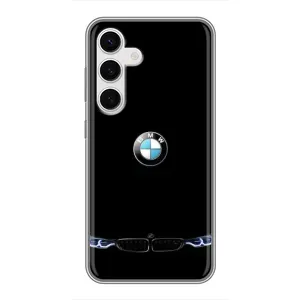 Силиконовый бампер с картинкой машины на Samsung Galaxy S24 (Черный BMW)