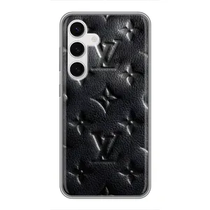 Текстурный Чехол Louis Vuitton для Самсунг С24 (Черный ЛВ)