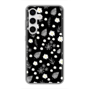Чехлы с тематикой "ЦВЕТЫ" на Samsung Galaxy S24 (цветение на чорном)
