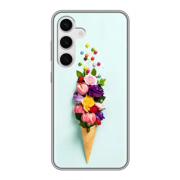 Чехол с рисунком «Цветок-мороженное» для Samsung Galaxy S24
