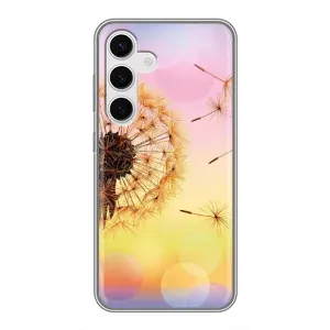 Силиконовый Чехол с одуванчиками на Samsung Galaxy S24 (Цветок-одуванчик)