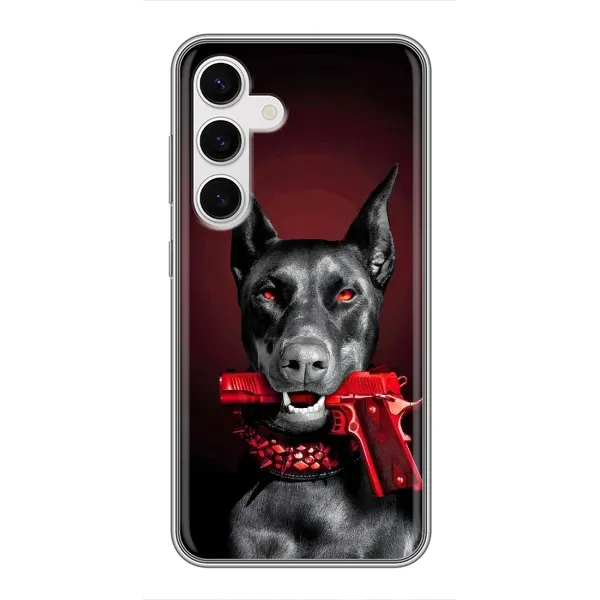 Чехол с рисунком «Доберман злой» для Samsung Galaxy S24 Чехол с рисунком «Доберман злой» для Samsung Galaxy S24