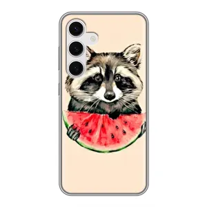 Силиконовый Чехол с Енотами на Samsung Galaxy S24 (Енот)