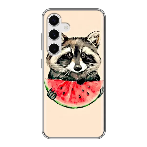 Чехол с рисунком «Енот» для Samsung Galaxy S24 Чехол с рисунком «Енот» для Samsung Galaxy S24
