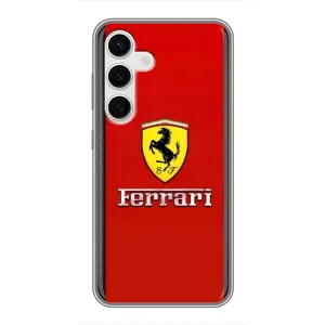 Силиконовый бампер с картинкой машины на Samsung Galaxy S24 (Ferrari Logo)