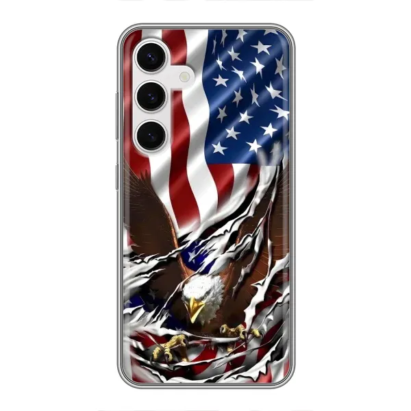 Чехол с рисунком «Флаг USA» для Samsung Galaxy S24 Чехол с рисунком «Флаг USA» для Samsung Galaxy S24