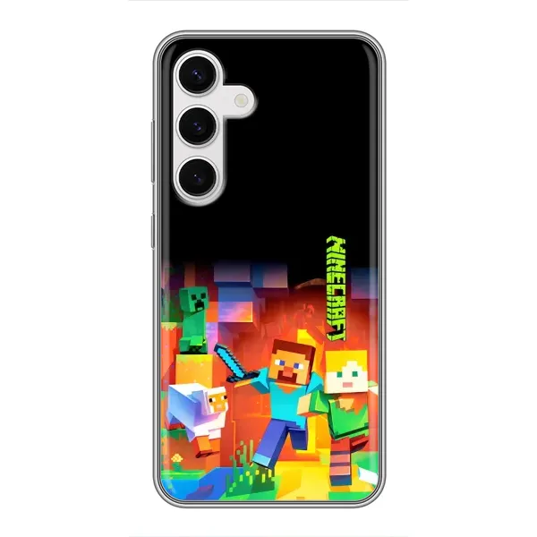 Чехол с рисунком «Герой Майнкрафт» для Samsung Galaxy S24 Чехол с рисунком «Герой Майнкрафт» для Samsung Galaxy S24