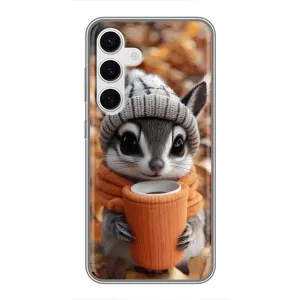 Печатный чехол «Зверята с кофе» для Samsung Galaxy S24