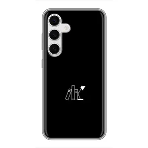 Чехол с картинками на черном фоне для Samsung Galaxy S24 (Книжки)