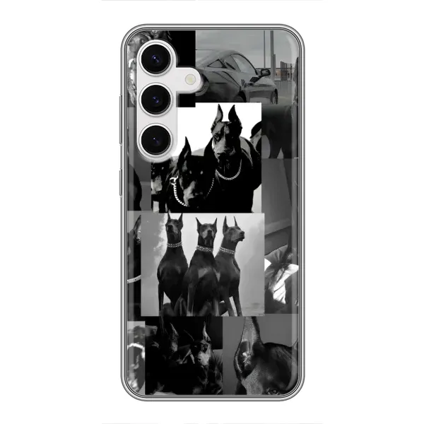 Чехол с рисунком «Коллаж Доберман» для Samsung Galaxy S24 Чехол с рисунком «Коллаж Доберман» для Samsung Galaxy S24