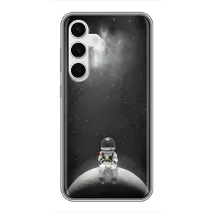 Силиконовый Чехол с принтом "Космонавты" на Samsung Galaxy S24 (Космонавт романтик)