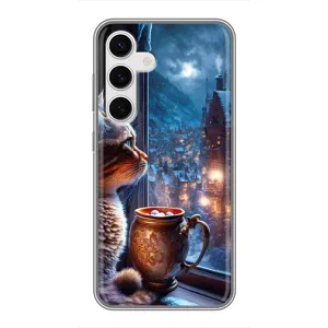 Чехлы на Новый Год Samsung Galaxy S24 (Кот новогодний)
