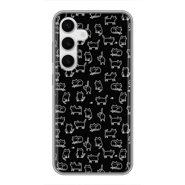 Чехол с рисунком «Котики на черном» для Samsung Galaxy S24 Чехол с рисунком «Котики на черном» для Samsung Galaxy S24