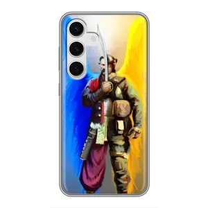 Чехол с картинкой (Патриотический КОЗАК) на Samsung Galaxy S24 (Козак с крыльями)