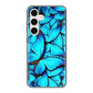 Силиконовый бампер с картинкой животных для Samsung Galaxy S24 (Крылья бабочек)