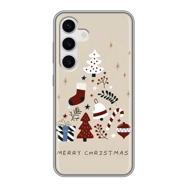 Чехол с рисунком «Merry Christmas» для Samsung Galaxy S24 Чехол с рисунком «Merry Christmas» для Samsung Galaxy S24