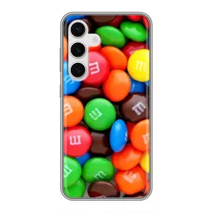 Чехол с изображением вкусной еды для Samsung Galaxy S24 (Разноцветные M&M'S)