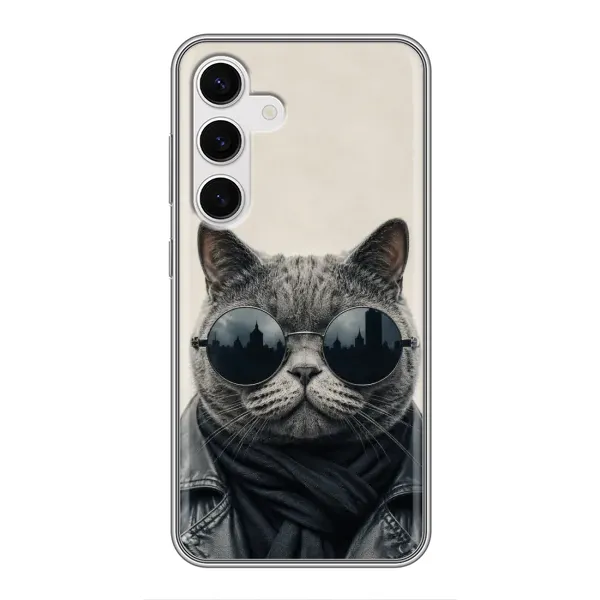 Чехол с рисунком «Модный кот» для Samsung Galaxy S24 Чехол с рисунком «Модный кот» для Samsung Galaxy S24