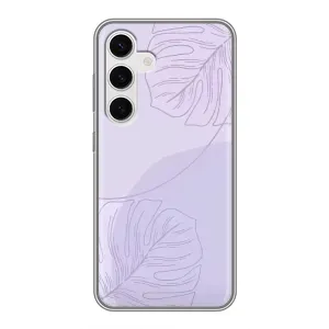 Чехол цветочный дизайн для Samsung Galaxy S24 (Монстера фиолетовая)