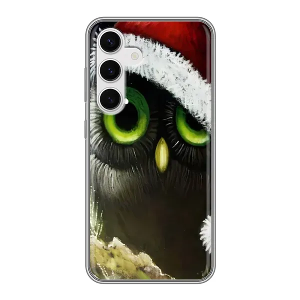 Чехол с рисунком «Новогодняя Сова» для Samsung Galaxy S24 Чехол с рисунком «Новогодняя Сова» для Samsung Galaxy S24