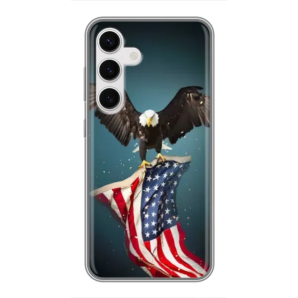 Чехол с рисунком «Орел и флаг» для Samsung Galaxy S24 Чехол с рисунком «Орел и флаг» для Samsung Galaxy S24