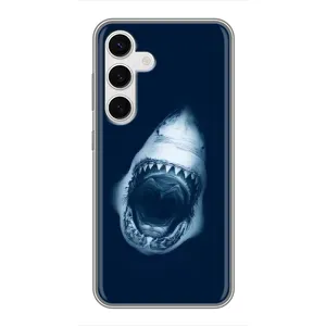 Силиконовый бампер с картинкой животных для Samsung Galaxy S24 (Пасть Акулы)
