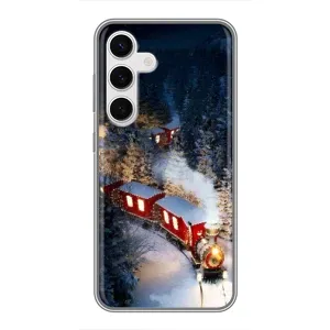 Силиконовый бампер на рождество для Samsung Galaxy S24 (Поезд)