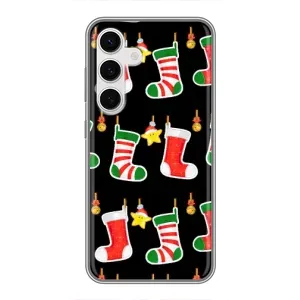 Силиконовый бампер на рождество для Samsung Galaxy S24 (Рождественские подарки)