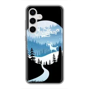 Силиконовый бампер на рождество для Samsung Galaxy S24 (Рождественский Олень)