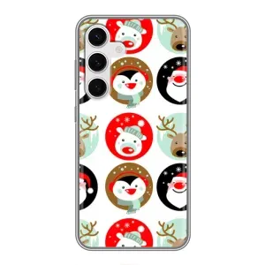 Силиконовый бампер на рождество для Samsung Galaxy S24 (Рождественский принт)